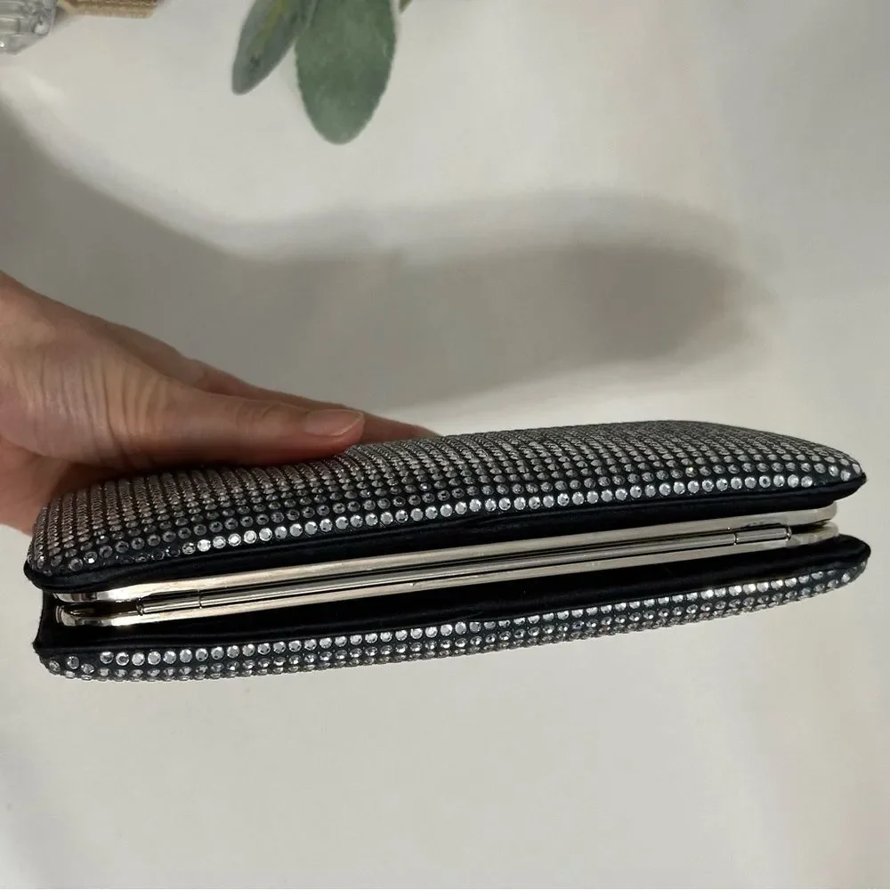 Judith Leiber Swarovski Crystal Evening Bag Clutch with Chain Mirror Comb Glam - Picture 8 of 16